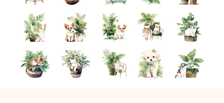 5Plant PET Stickers - Flowerpot, Cactus, Cat, Dog13