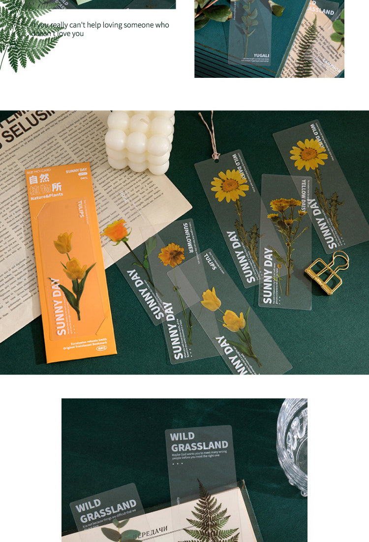 5Plant and Flower PET Bookmarks - Sunflower, Daffodil, Rose6