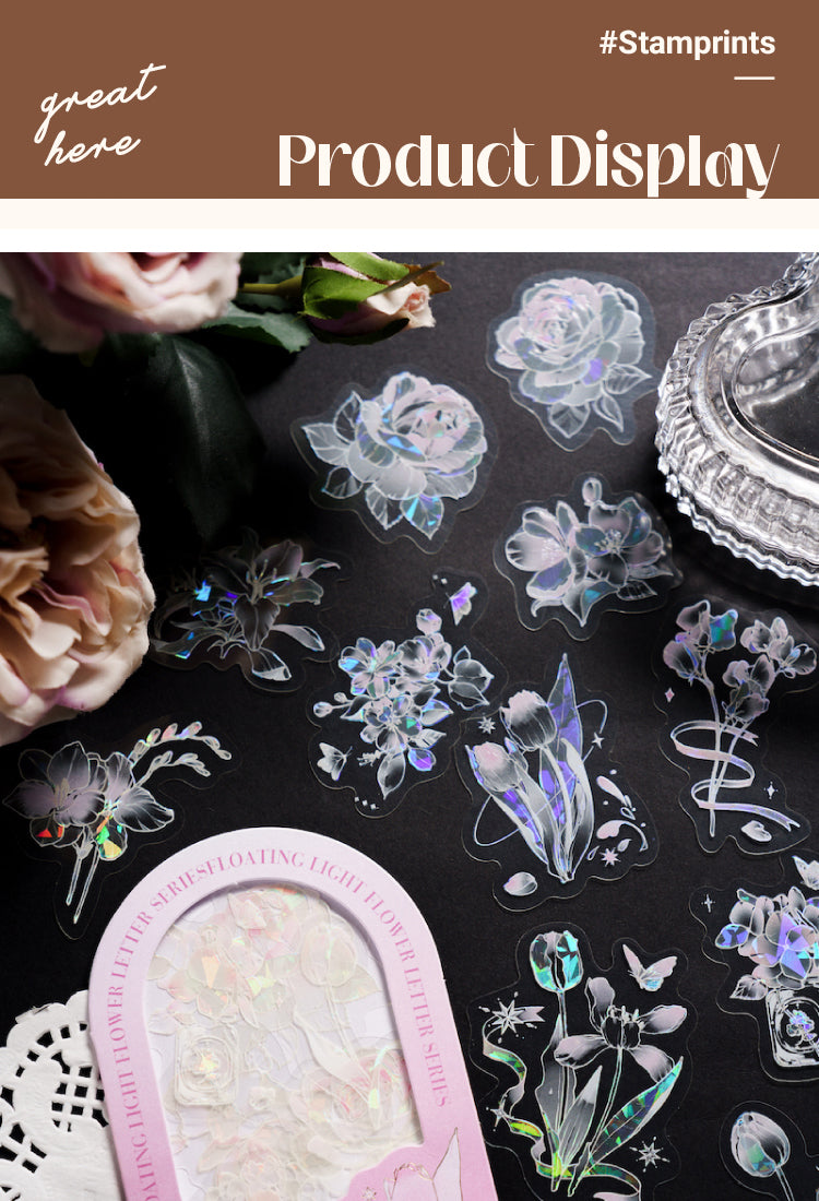 5Plant and Flower PET Holographic Hot Stamping Stickers1