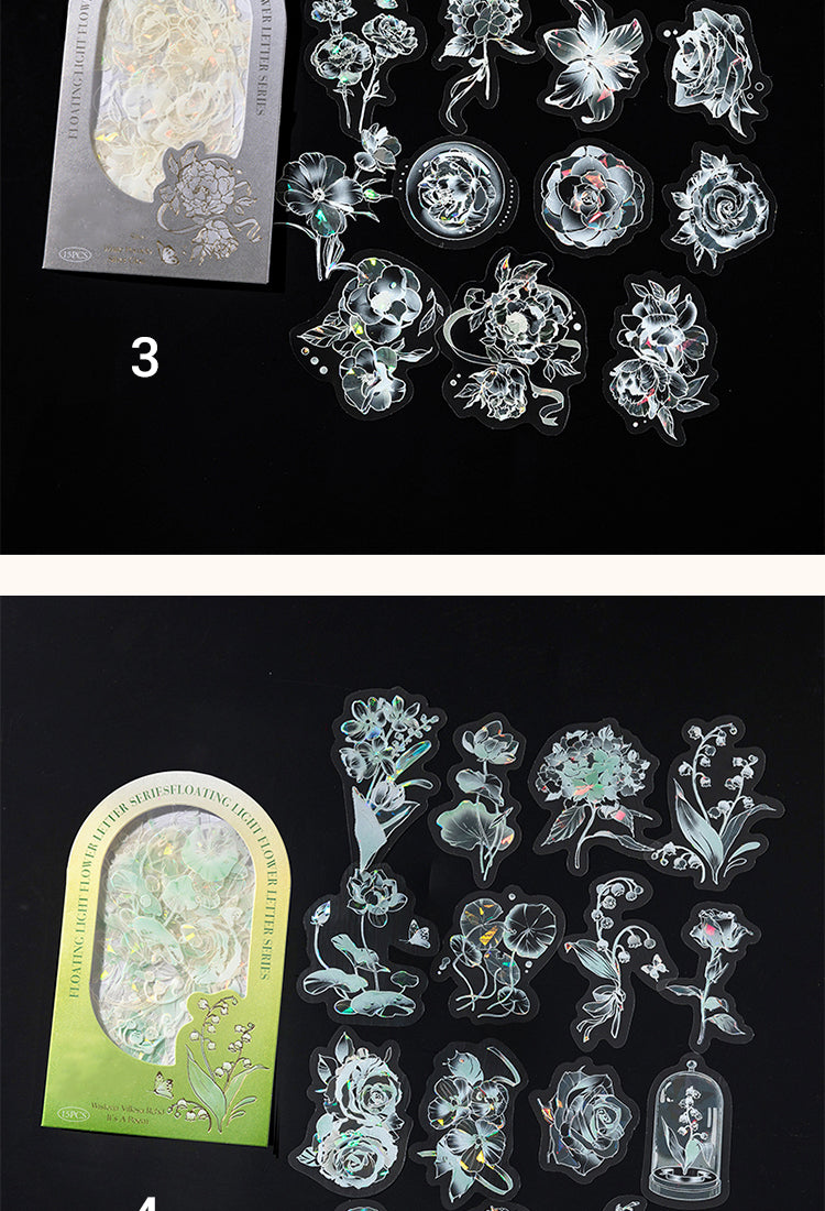 5Plant and Flower PET Holographic Hot Stamping Stickers9