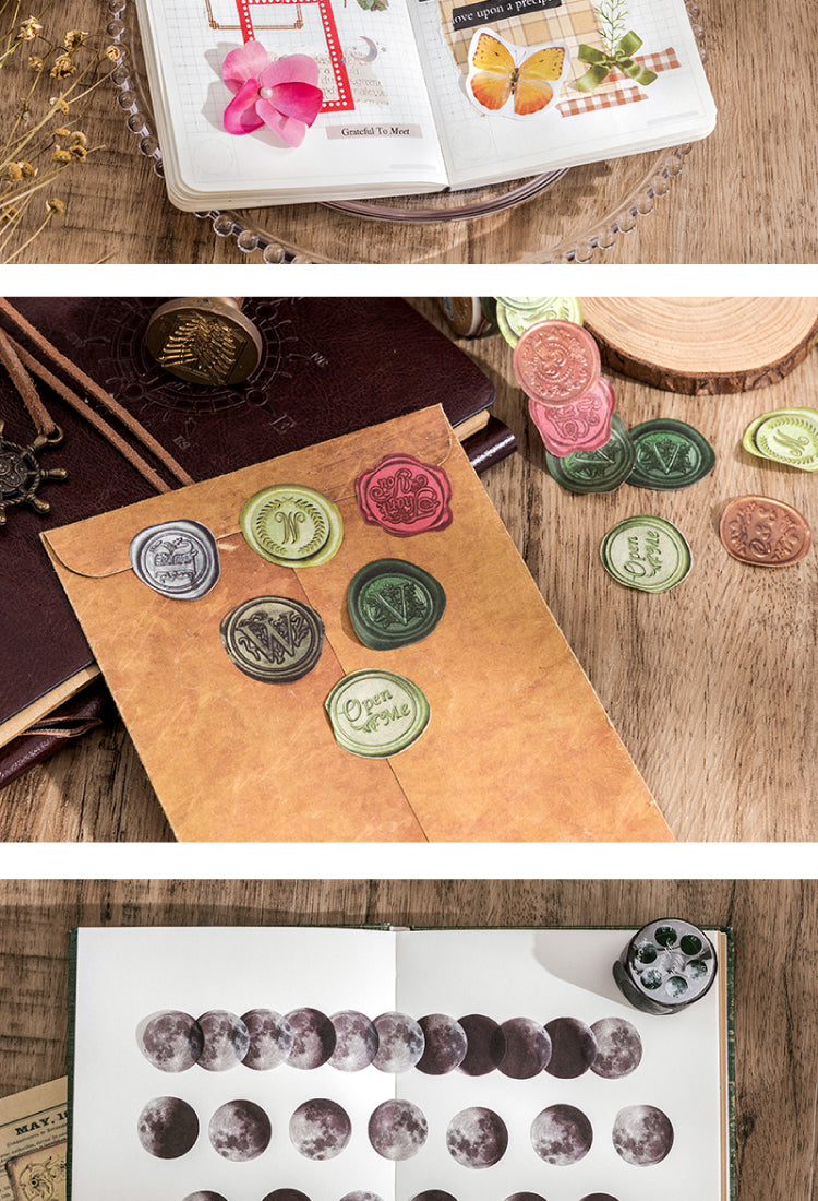 5Retro Bazaar Irregular Shape Stickers - Petals, Wax Seals, Ribbons10