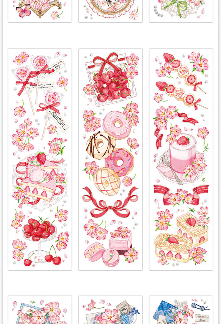 5Romantic Pink Sakura Flower PET Stickers7
