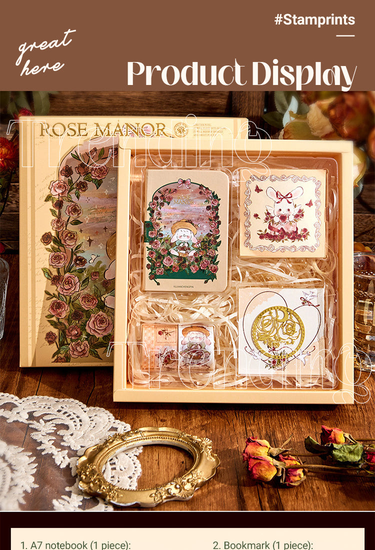 5Rose Manor Hot Stamping Journal Decoration Gift Box Set1