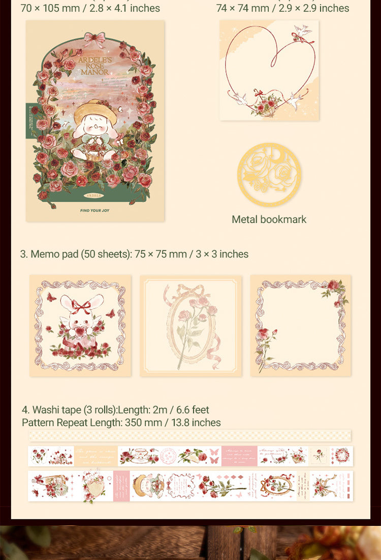 5Rose Manor Hot Stamping Journal Decoration Gift Box Set2