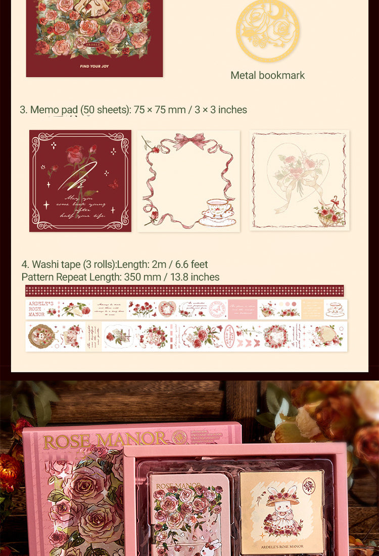 5Rose Manor Hot Stamping Journal Decoration Gift Box Set4
