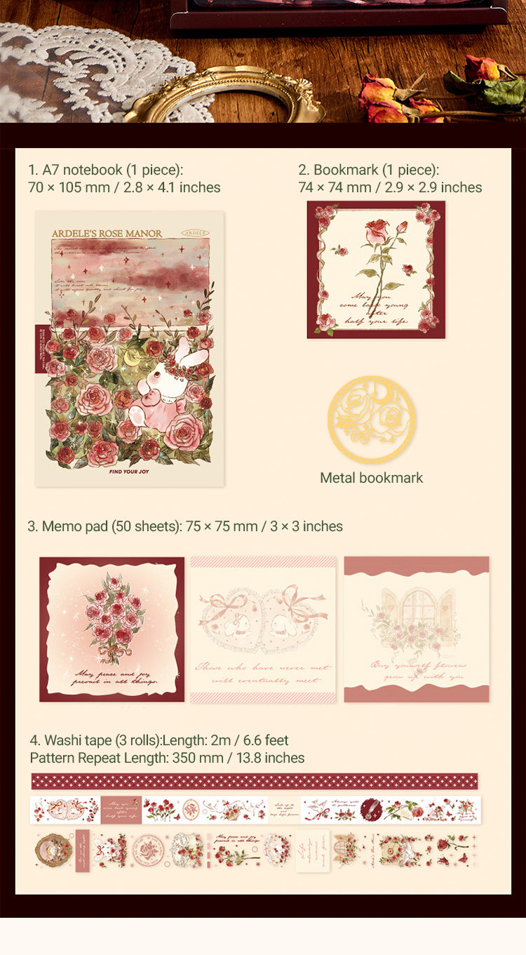 5Rose Manor Hot Stamping Journal Decoration Gift Box Set7