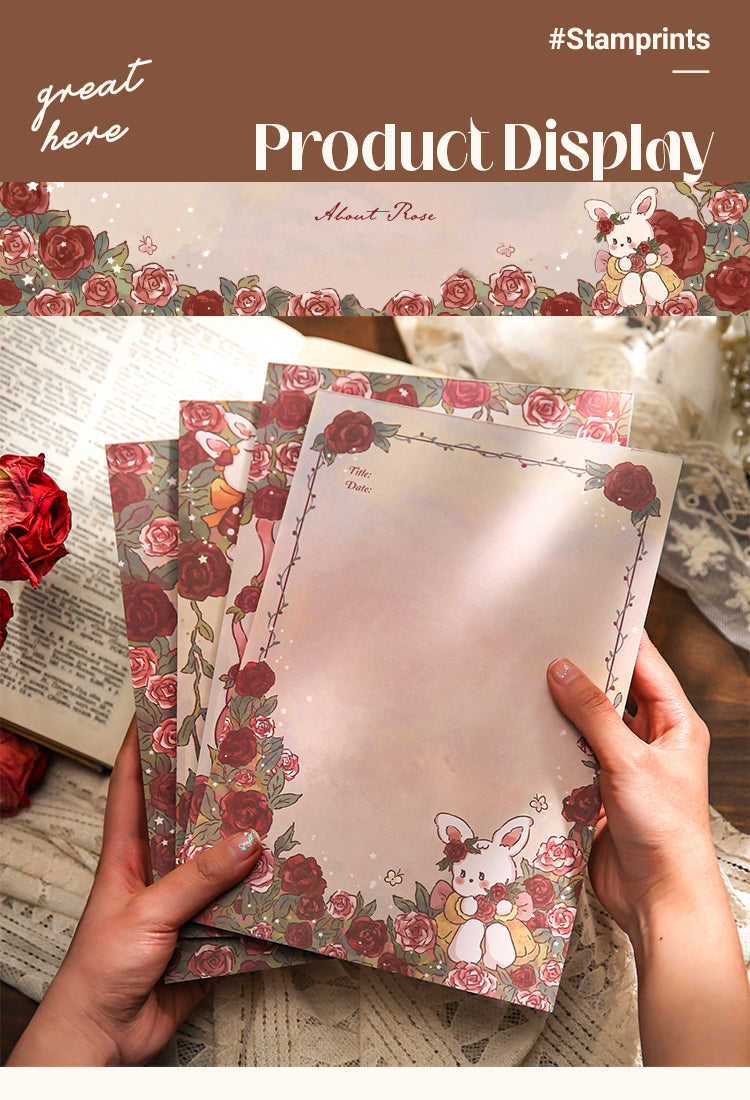 5Rose and Rabbit Blank Letter Paper Booklet1