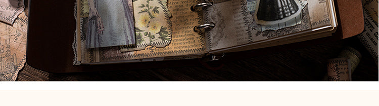 5Sewing Art Theme Scrapbook Paper - Plants, Music Notes, Bills5