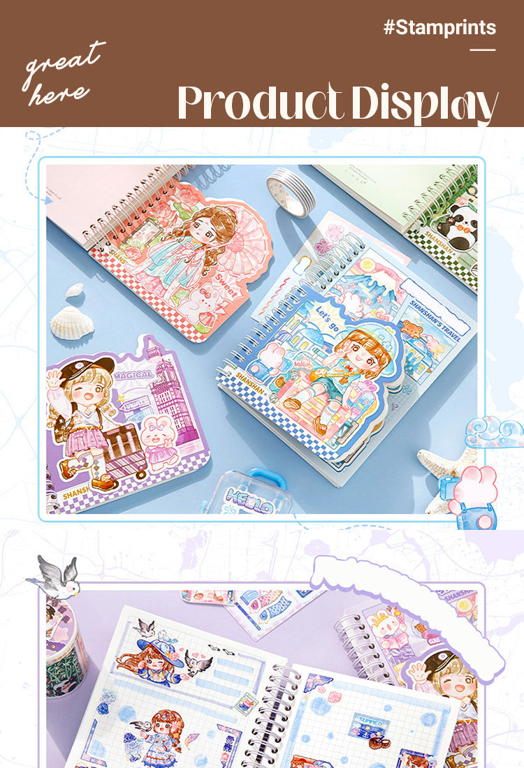 5ShanShan's Travel Series Kawaii Cartoon Journal Notebook1