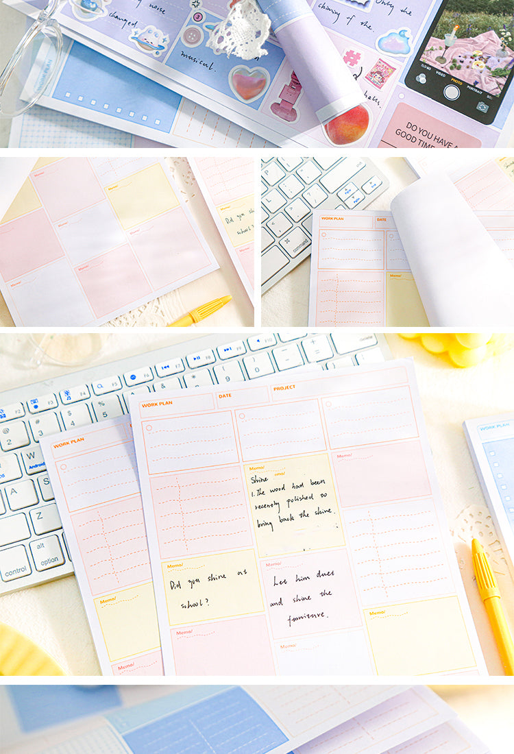 5Simple Basic Grid Memo Paper Planner Notepad5