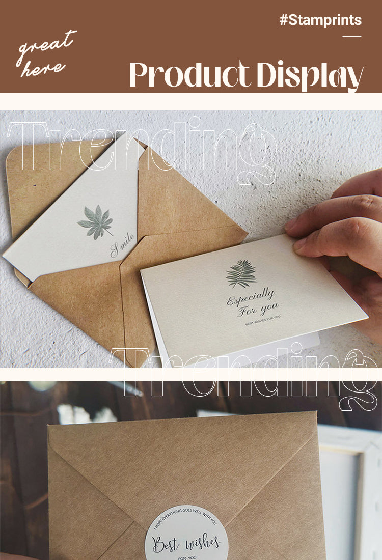 5Simple Natural Style Botanical Greeting Card Envelope Set1