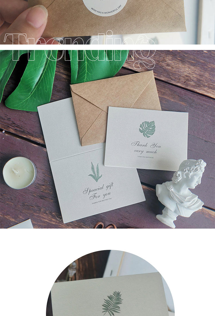 5Simple Natural Style Botanical Greeting Card Envelope Set2