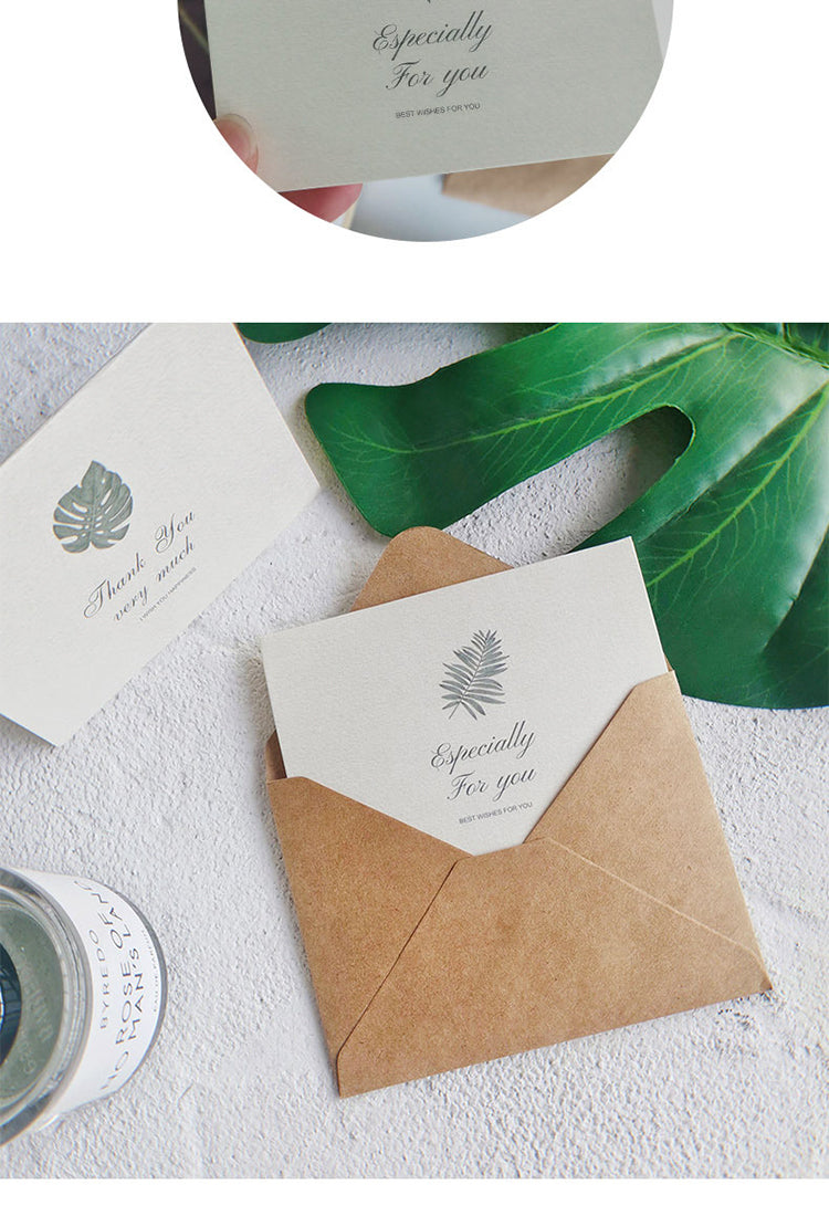 5Simple Natural Style Botanical Greeting Card Envelope Set3