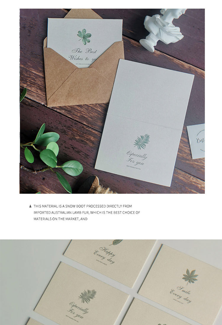 5Simple Natural Style Botanical Greeting Card Envelope Set4