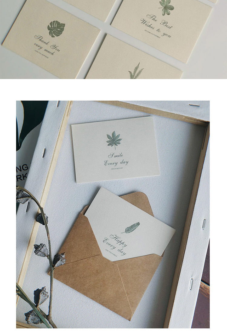 5Simple Natural Style Botanical Greeting Card Envelope Set5