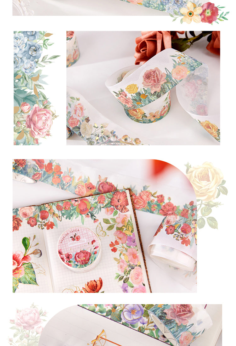 Flower Foil Washi Tape, Today Spring Masking Tape - Printed Heron