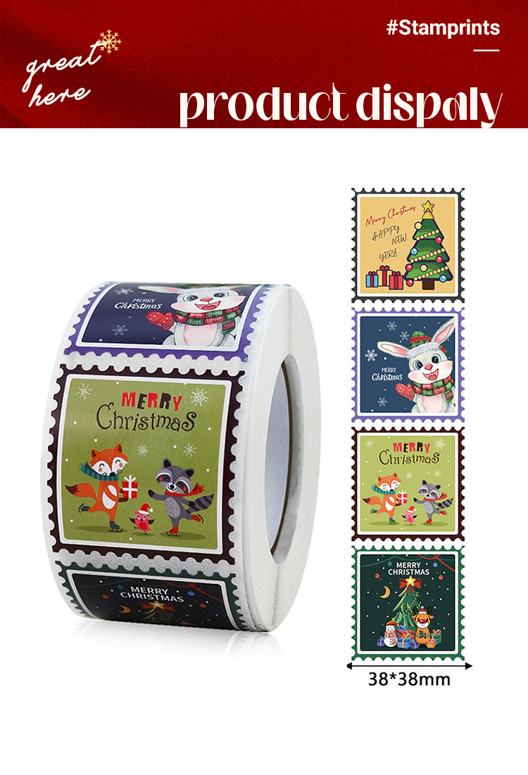 5Square Christmas Decorative Seal Stickers1