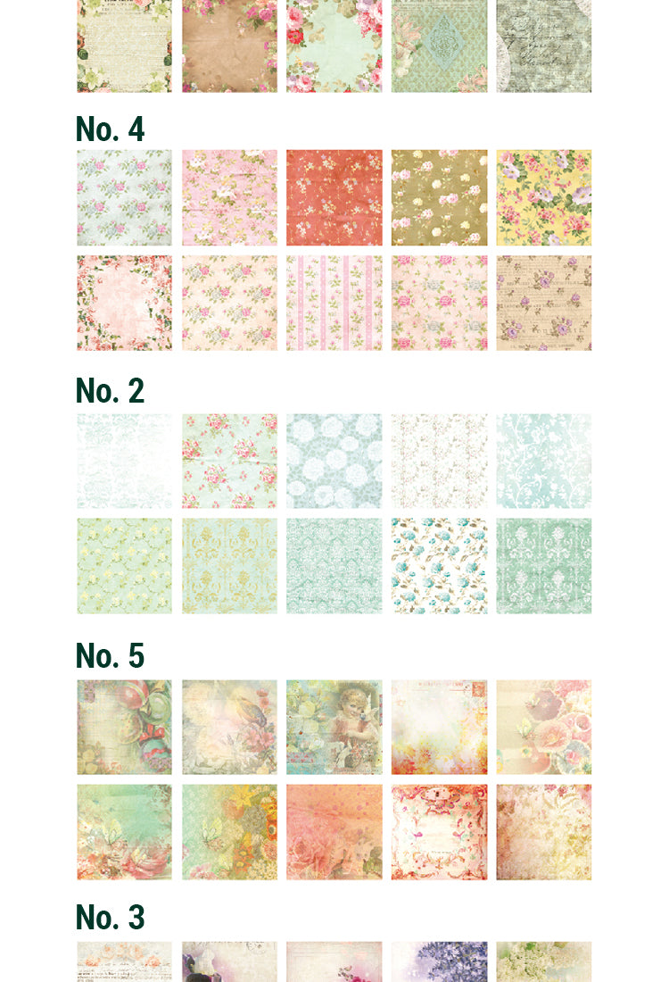 5Square Vintage Floral Scrapbook Paper5