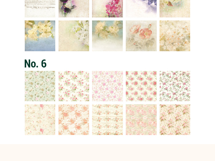 5Square Vintage Floral Scrapbook Paper6