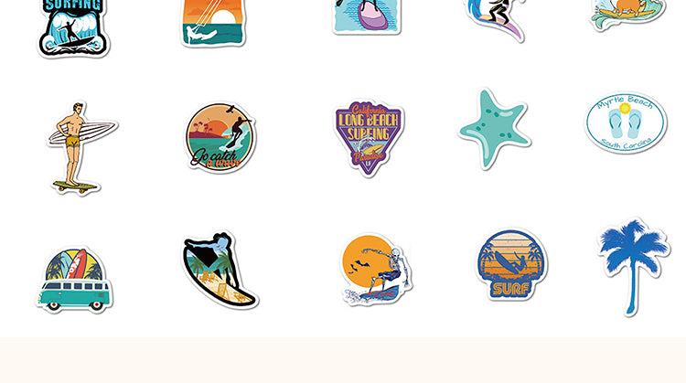 5Summer Beach Surfing Sports Vinyl Stickers5