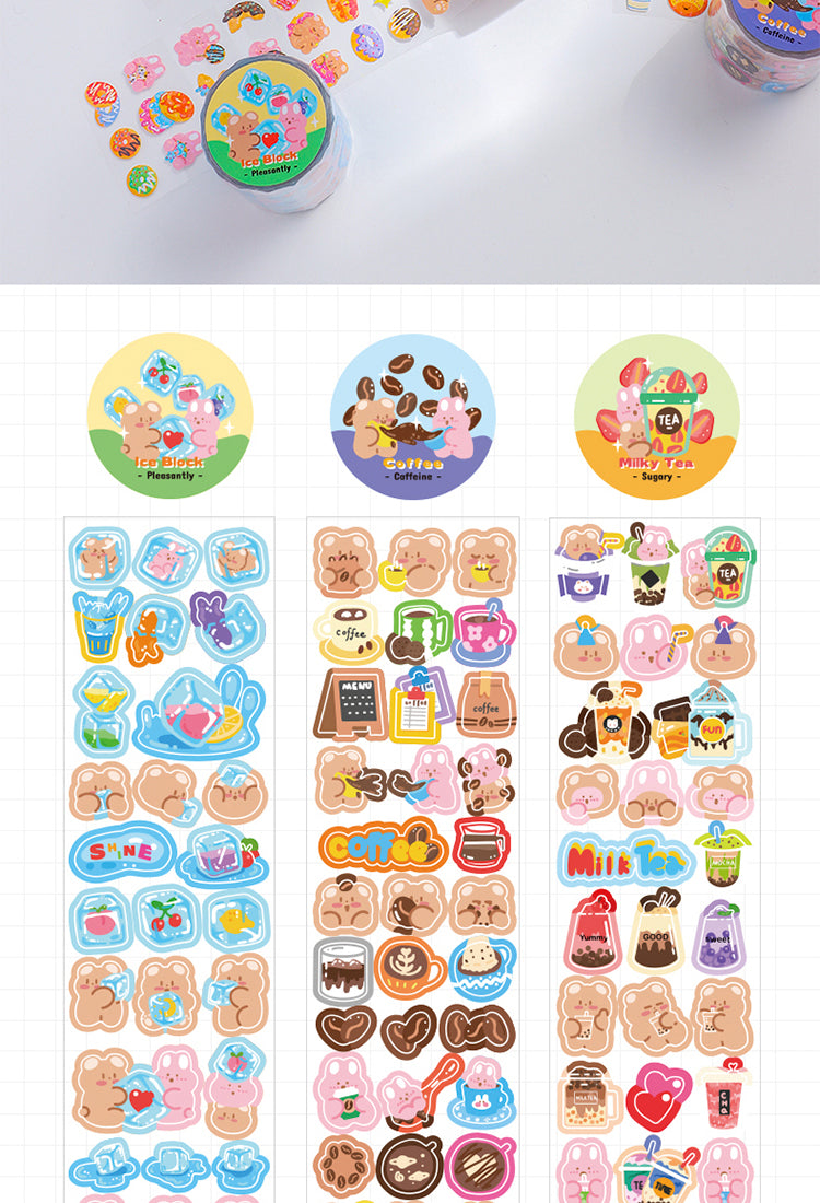 5Sweet Story Series Cartoon Animals Rolled Stickers4