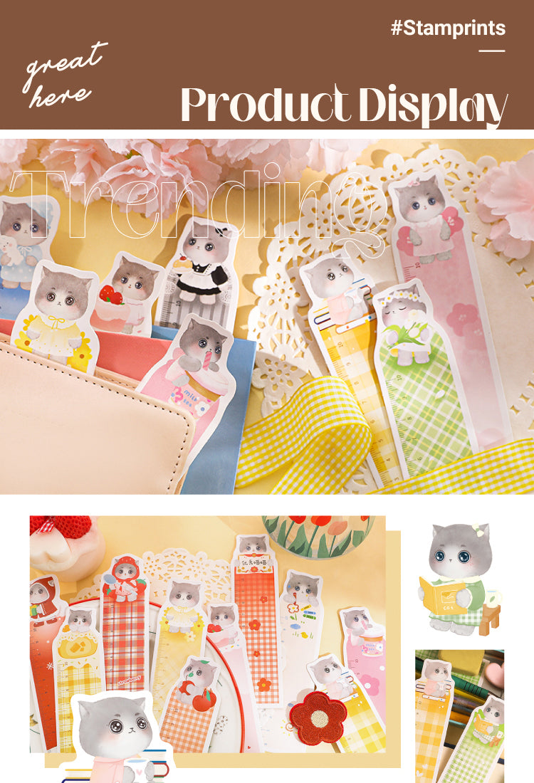5Sweetheart Cute Cat Boxed Ruler Bookmarks1