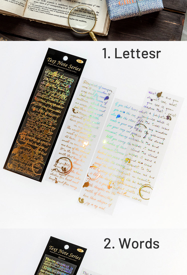 5Text Note Series Hot Stamping Stickers11