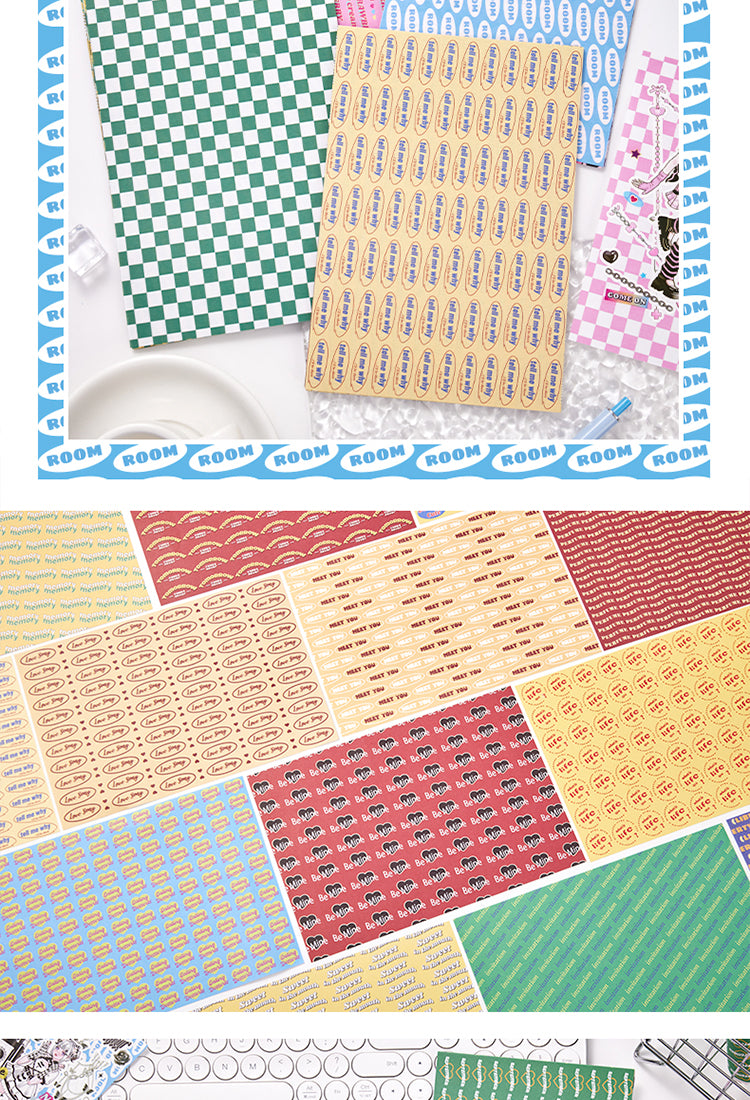 5Text and Geometric Kraft Scrapbook Paper2