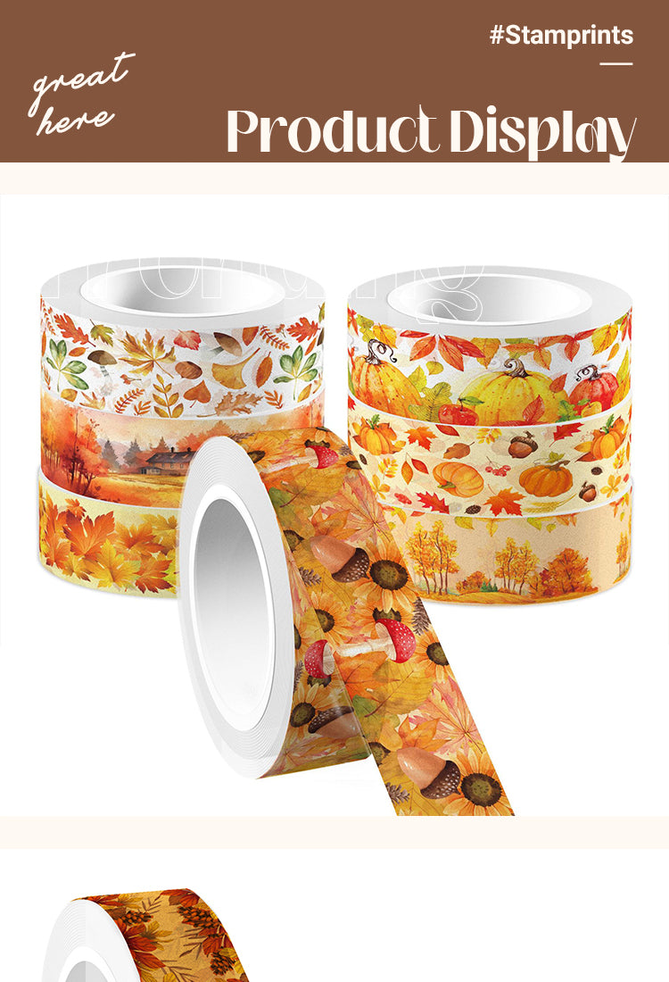 5Thanksgiving Maple Leaf and Pumpkin Washi Tape Set1