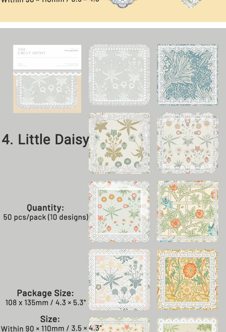 5The Great Artist Series Morris Theme Lace Scrapbook Paper8