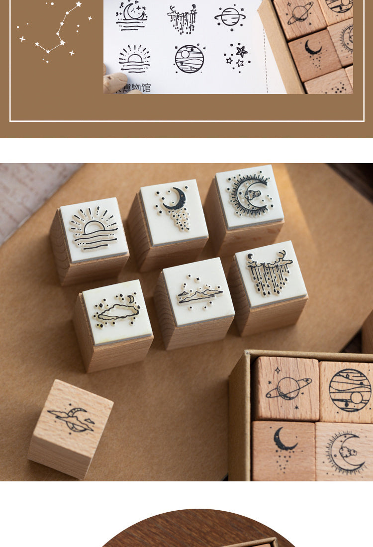 5The Moon and Sixpence Series DIY Decorative Wooden Rubber Stamp Set4