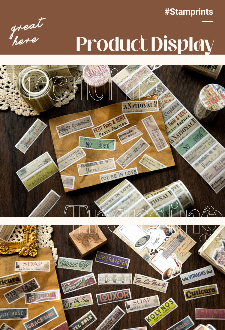 5Time & Note Retro English Washi Tape1