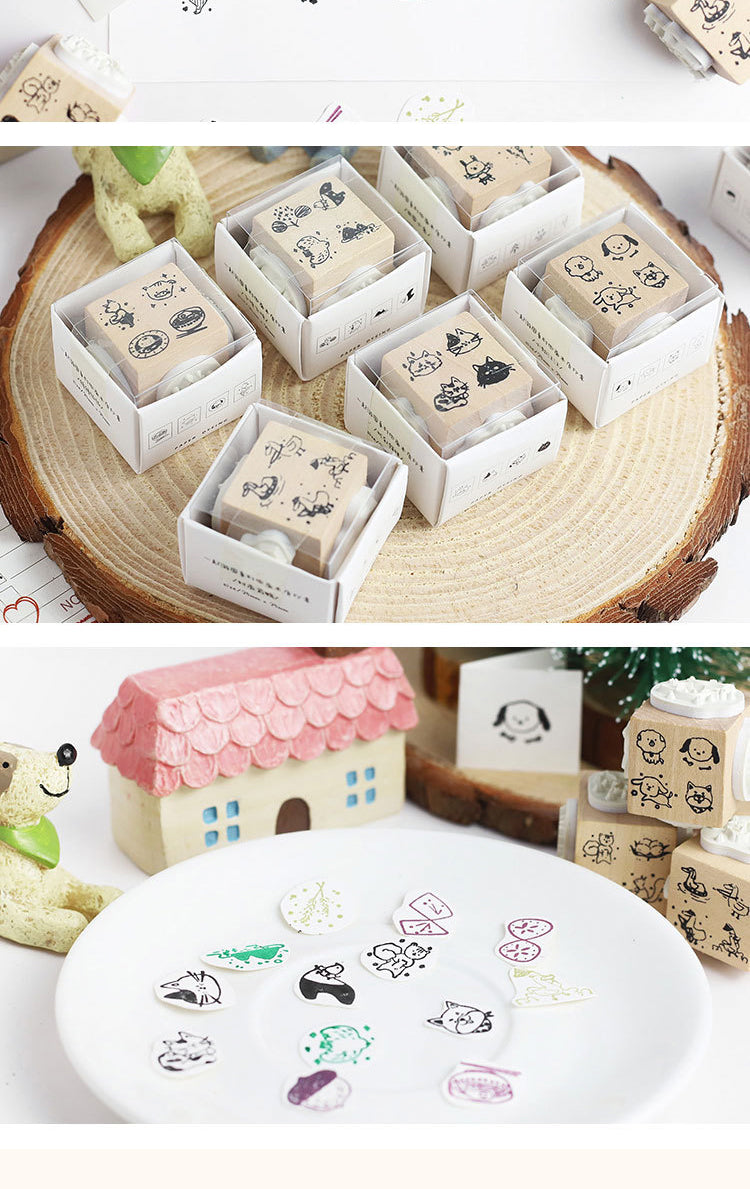 5Together in the Garden Series Cute Animal Wood Rubber Stamp4
