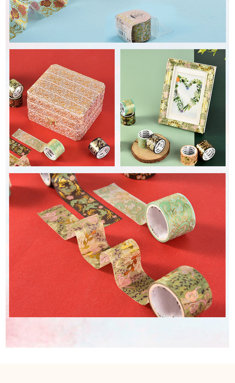 5Traditional Chinese Floral Hot Stamping Washi Tape2