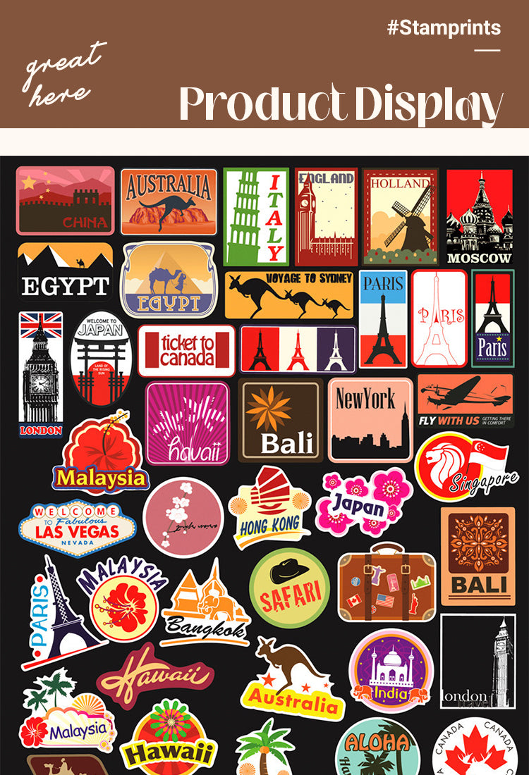 5Travel Theme Architecture Label Vinyl Stickers1