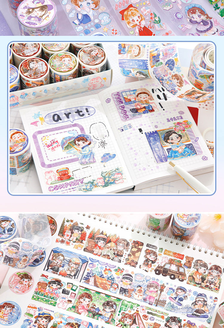 5Twrinkle World Series Cute Cartoon Girl Tape Set3