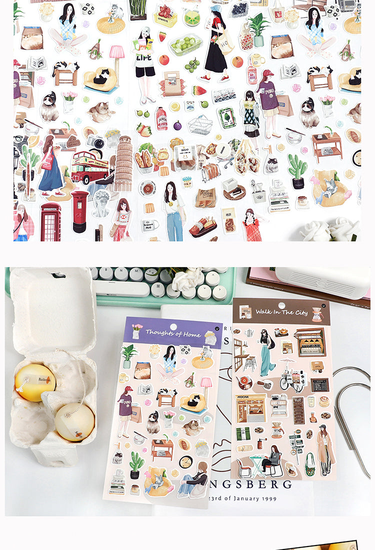 5Urban Girl Stickers - Characters, Travel, Food, Bread3