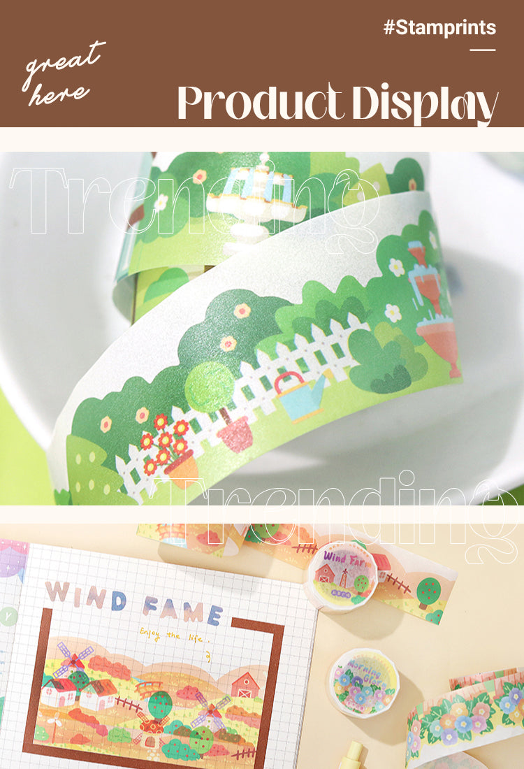 5Valley of Blue Wind Chimes Landscape Washi Tape1