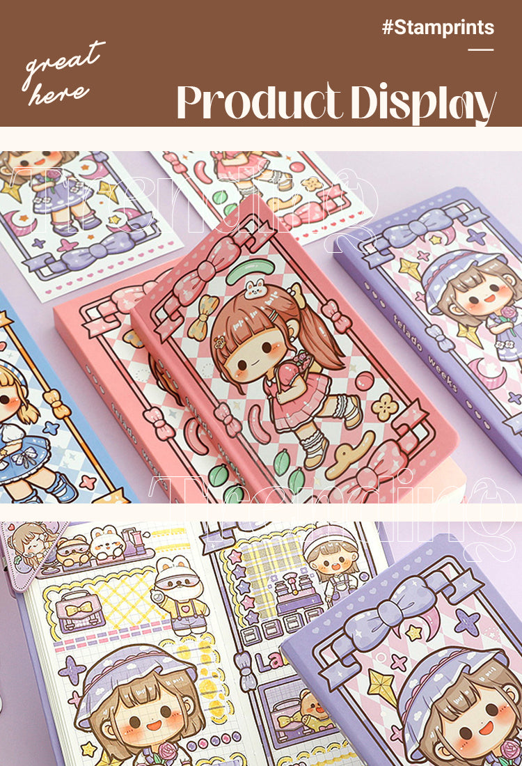 5Versatile Girl Series Kawaii Cartoon Character Journal1