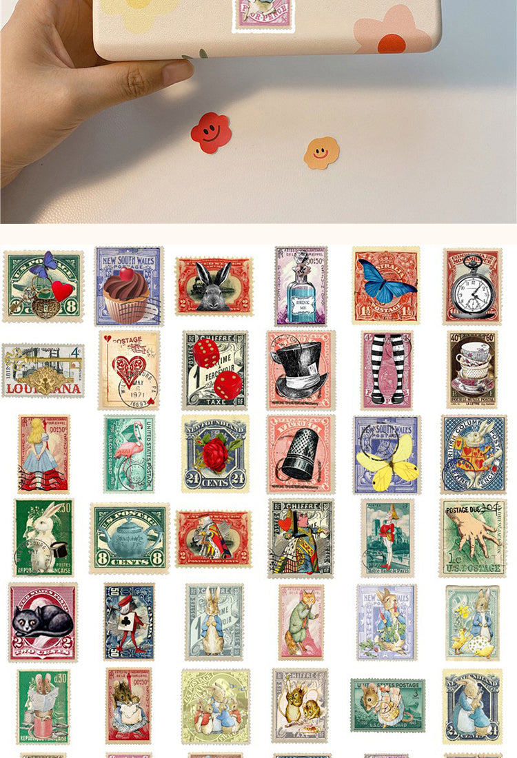 5Vintage Alice Stamp Stickers3