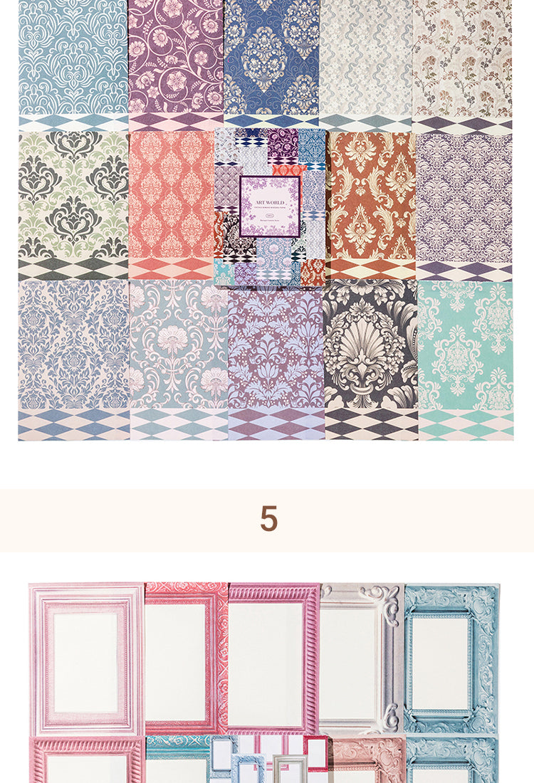 5Vintage Baroque Style Border Material Paper13