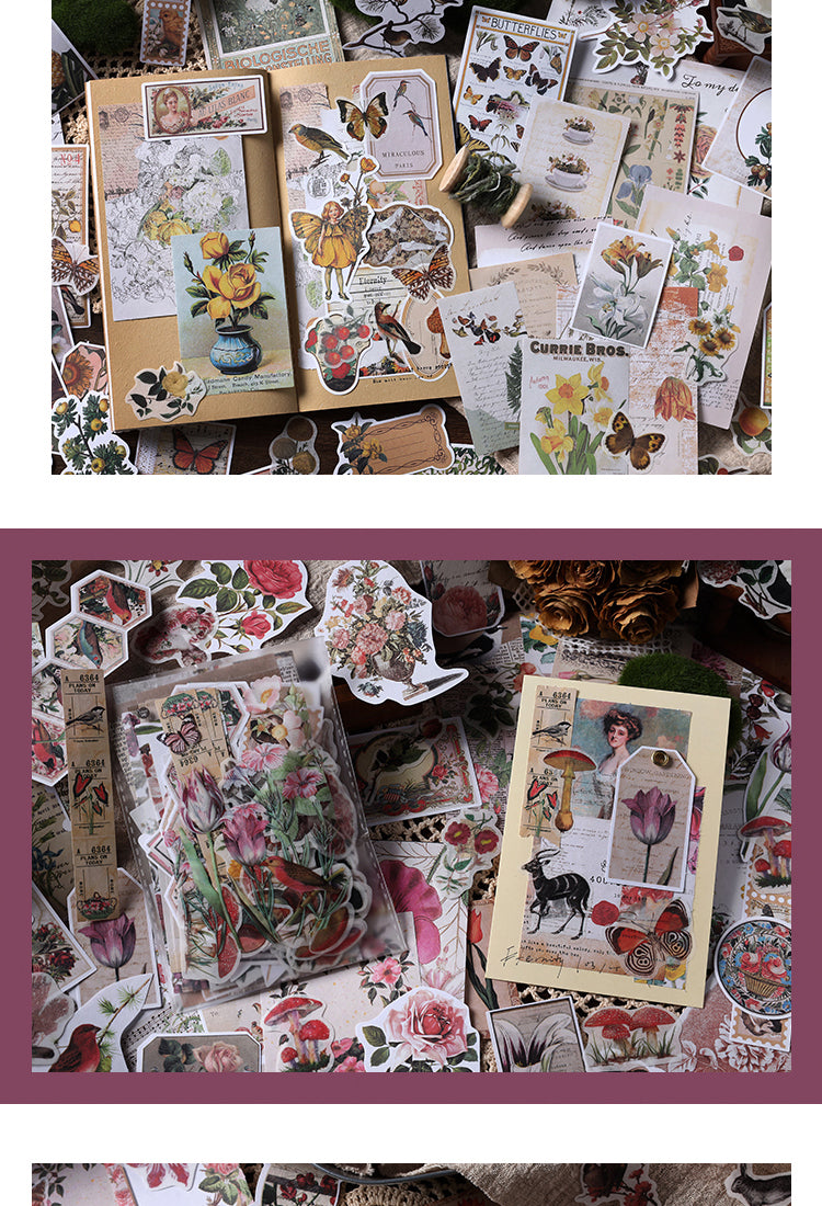 5Vintage Botanical Floral Sticker Paper Collection5