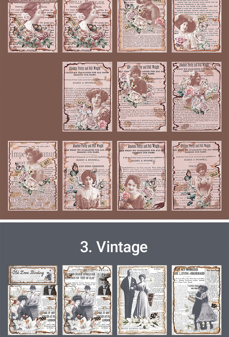 5Vintage Character Material Paper - Lady, Gentleman, Manuscript, Newspaper, Receipt, Letter6