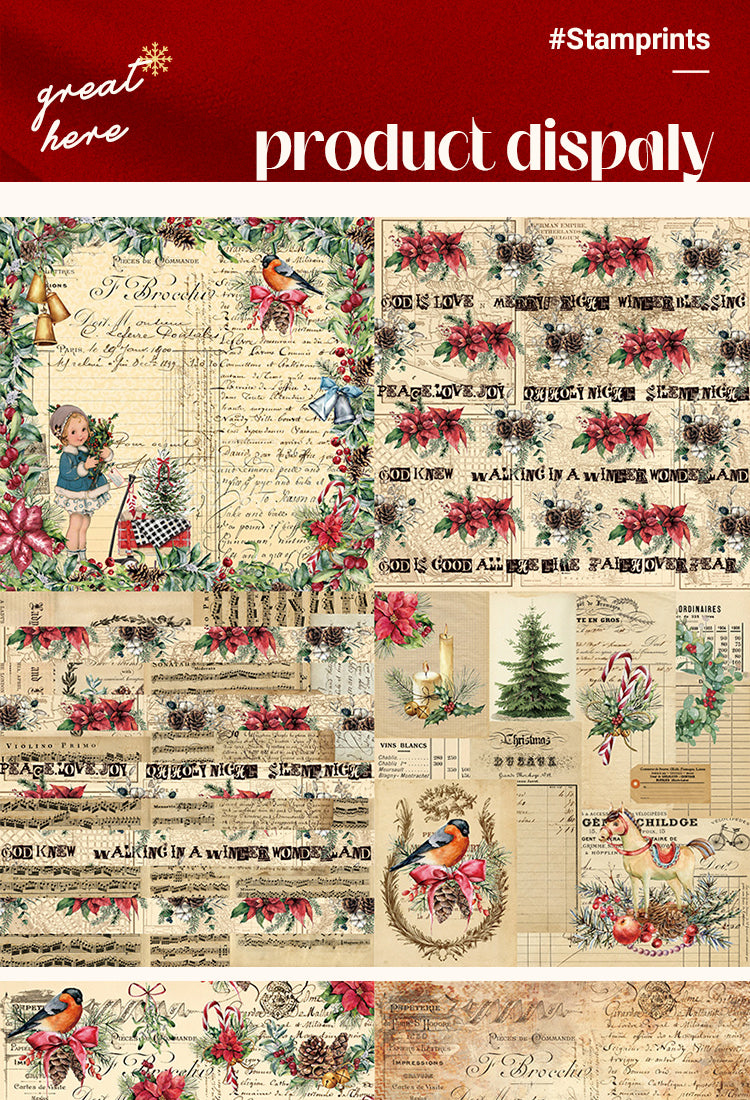 5Vintage Christmas Background Decorative Scrapbook Paper1