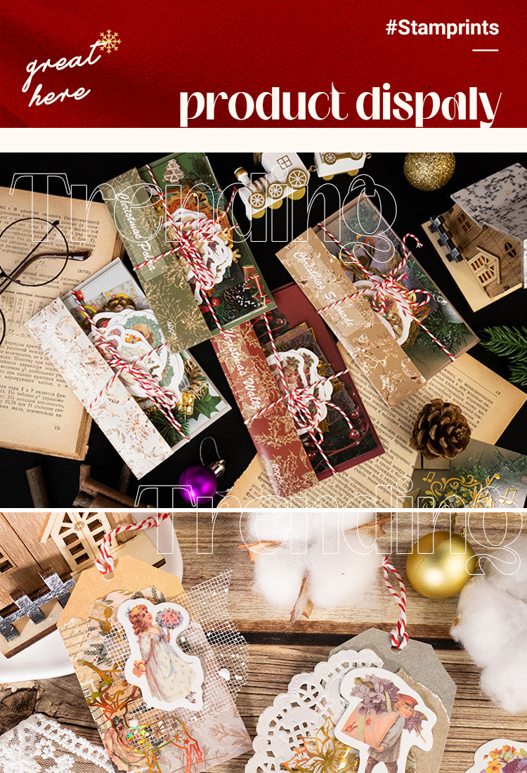 5Vintage Christmas Mixed Media Sticker and Scrapbook Paper Pack1