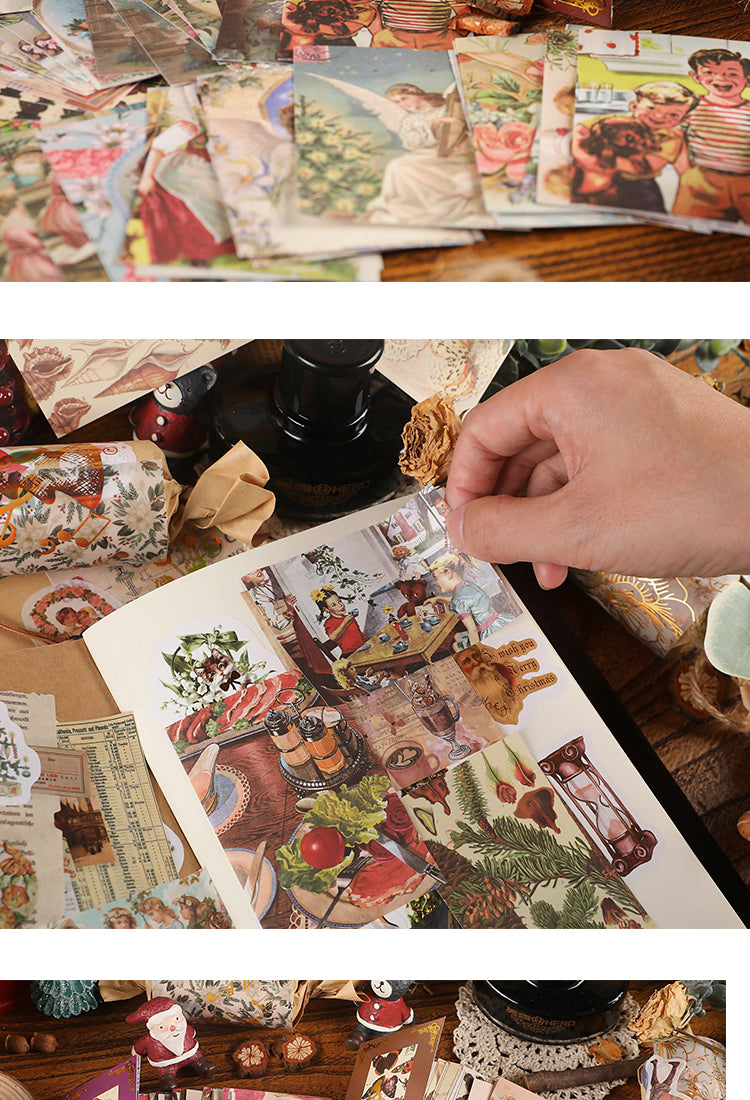 5Vintage Christmas Sticker Book - Flowers, Butterflies, Food, Posters, Christmas6