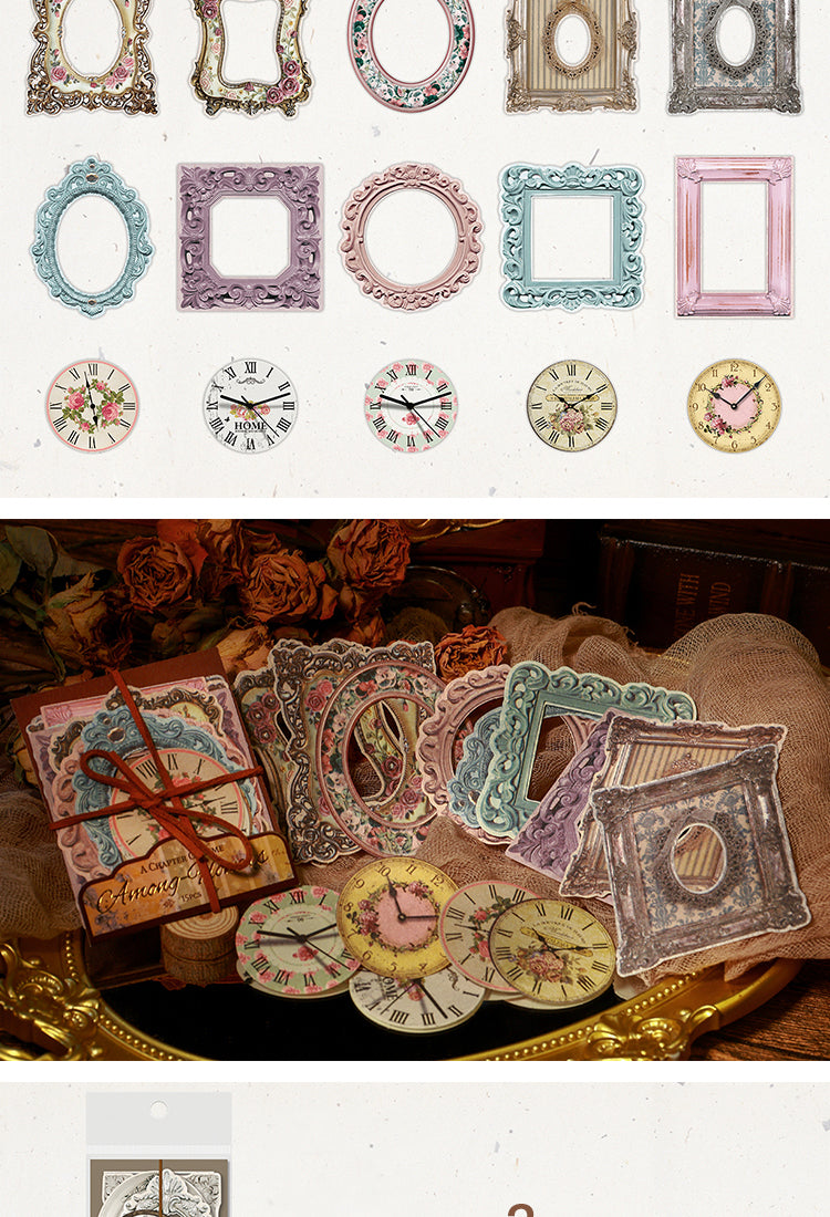 5Vintage Clock and Border Scrapbook Paper9