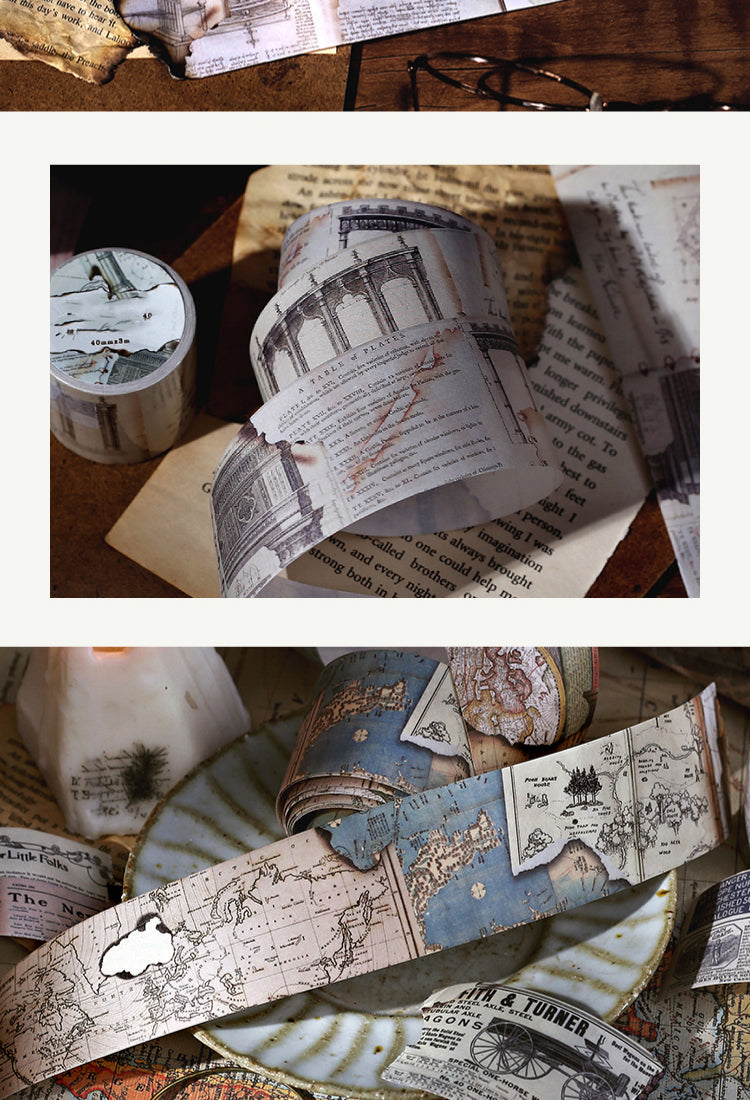5Vintage Collection Series Old Newspaper Manuscripts Washi Tape3