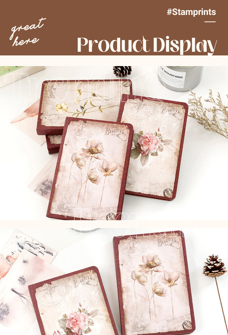 5Vintage Falling Flowers Illustrated Diary Notebook1