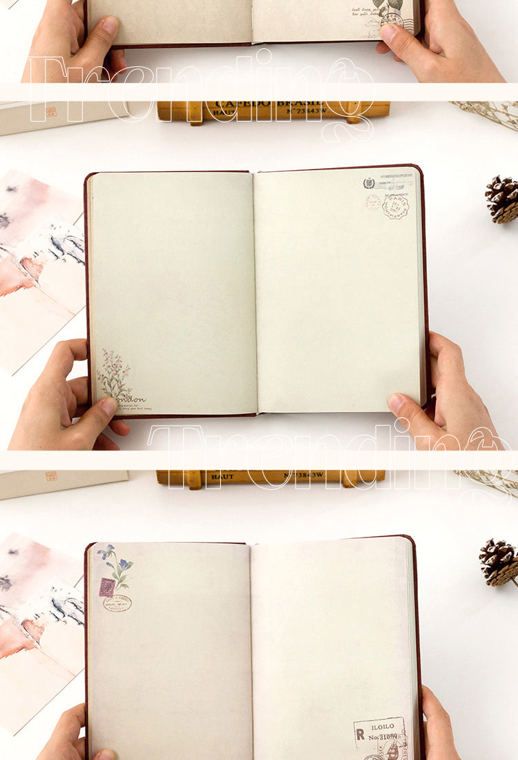 5Vintage Falling Flowers Illustrated Diary Notebook3